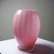 Small twisted pink opaline glass vase, Venetian Murano/Empoli vintage.