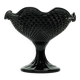 Sugar bowl, New Postmodernism, black hyalite glass, Ząbkowice, Poland, 1970s