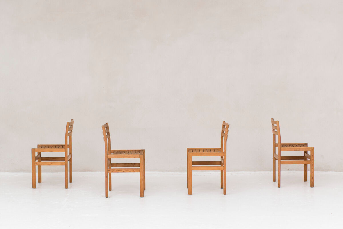 4 pine dining chairs