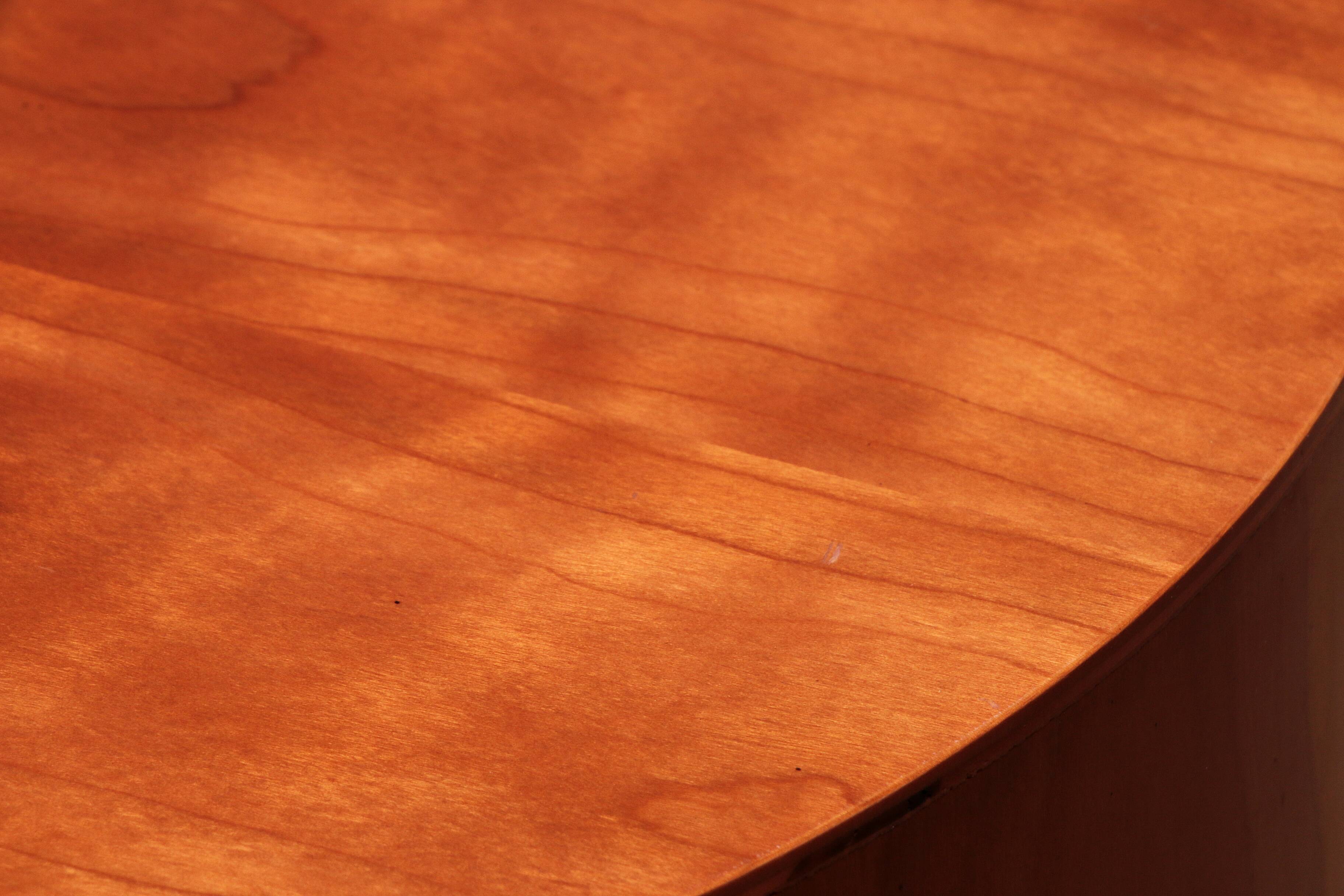 Wooden side table with vintage 70s