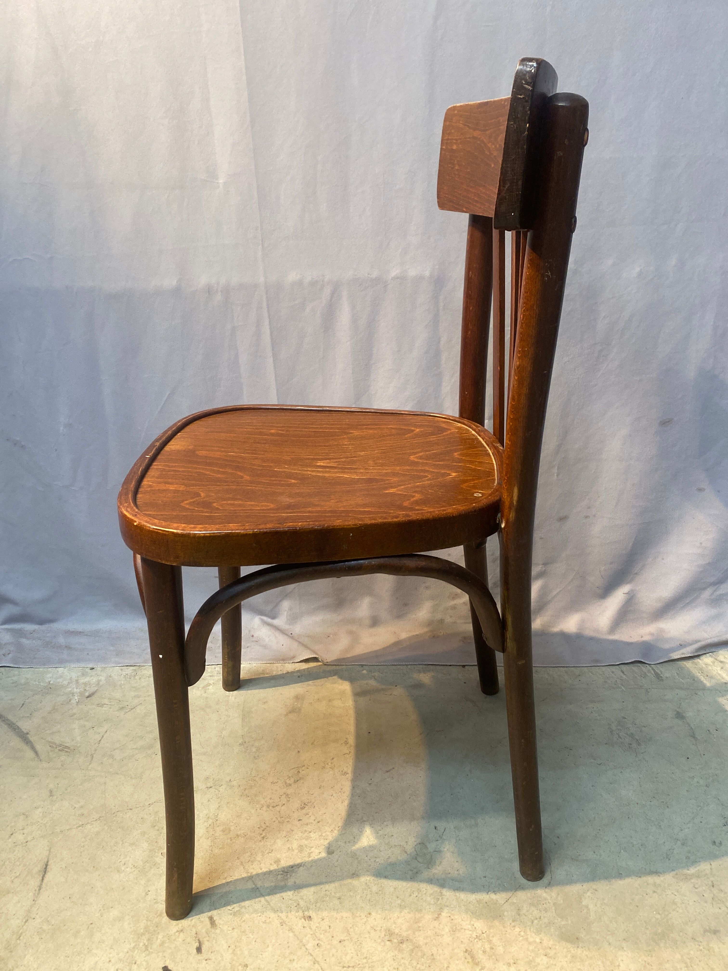 Set of 5 wooden bar chairs
