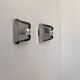 Pair of vintage geometric wall lights in chrome metal, France 1970.