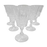 Set of 6 crystal wine glasses