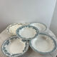 Set of 5 mismatched deep plates in earthenware and stoneware.