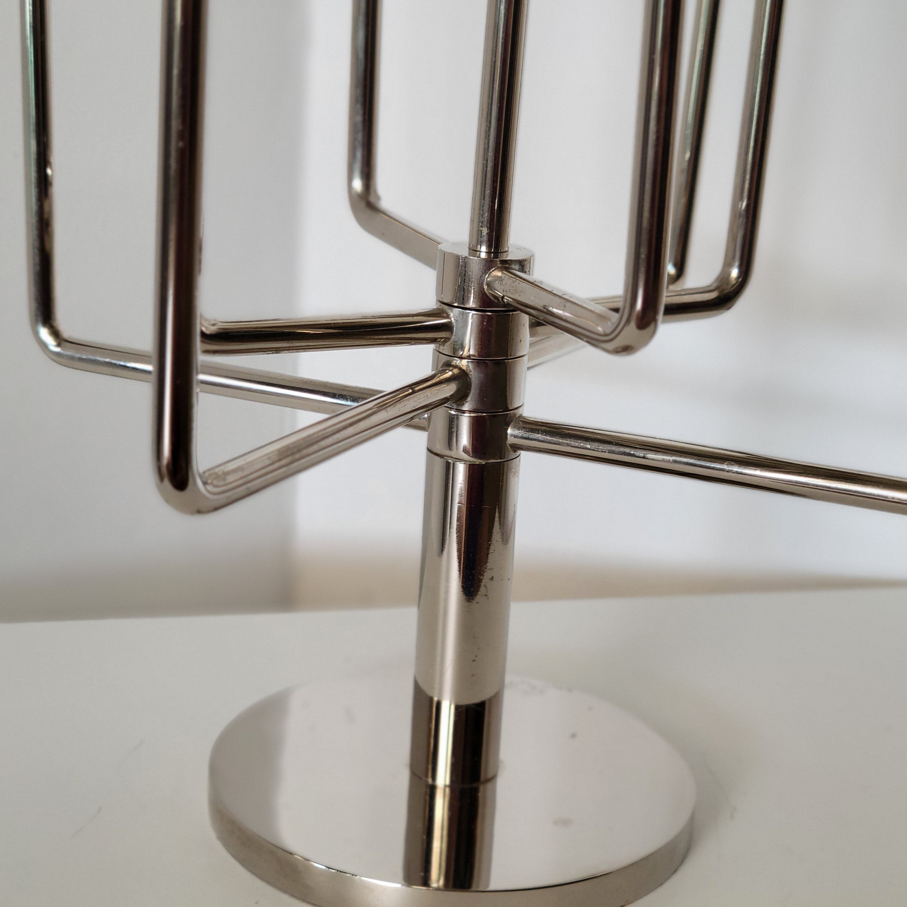 Candle holder with 9 branches in chrome-plated metal