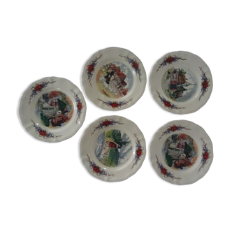 5 plates Sarreguemine 160123 Obernai Loux