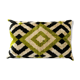 Velvet cushion Ikat diamond green