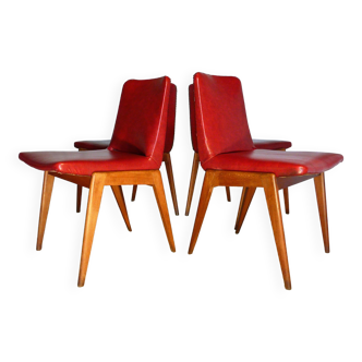 Set of 4 chairs 50s Guermonprez