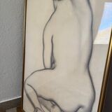 Grand tableau nu fusain André Jaoul