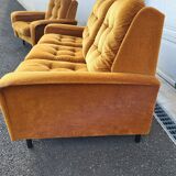 Ensemble canapé fauteuil vintage velours