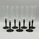 7 vintage black foot flutes onyx model from luminarc france