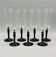 7 vintage black foot flutes onyx model from luminarc france