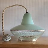 Striated glass suspension, modernist, from the 50s