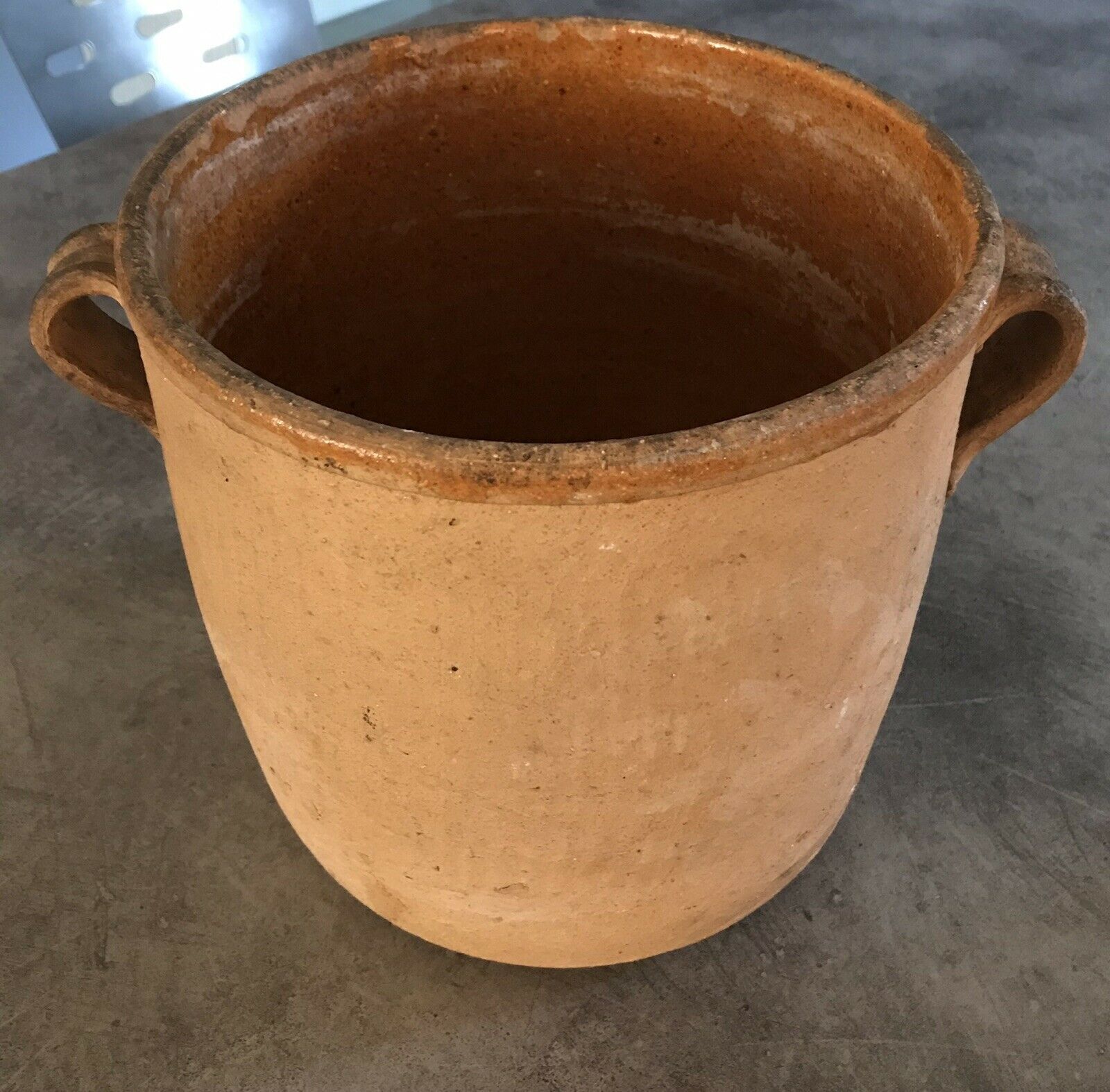 Pot a graisse terre cuite intérieur vernissé orangé sud ouest-