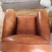 Tawny vintage leather club chair