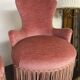 Paire de fauteuils crapaud rose poudré