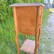 Louis XV style bedside table in wood veneer and marble