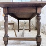 Farm table with turned legs, made of pine and birch, 180cm.