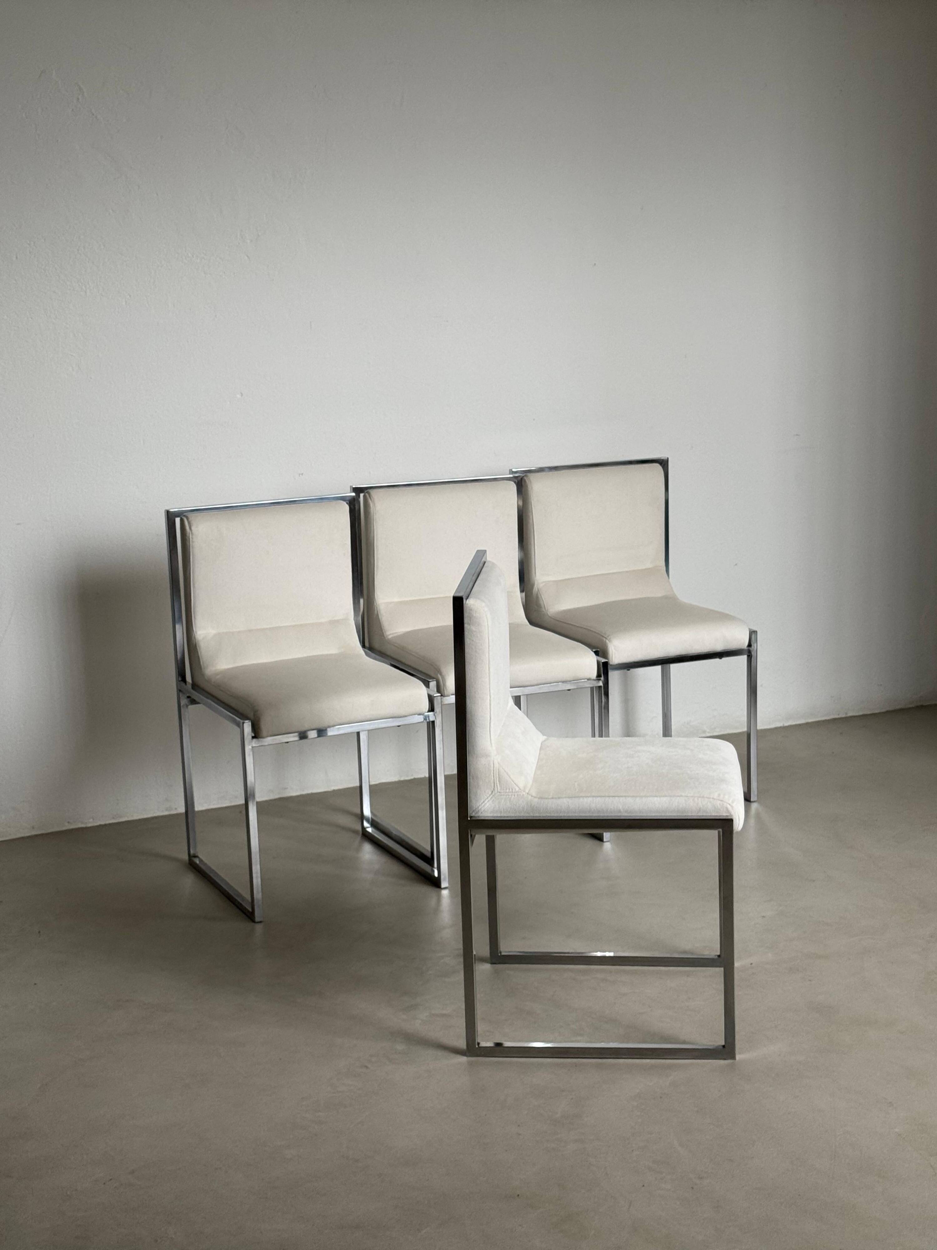 Unique Set of 4 "Wright/Wright" Chairs by Nanda Vigo for Driade, Italy, 1972