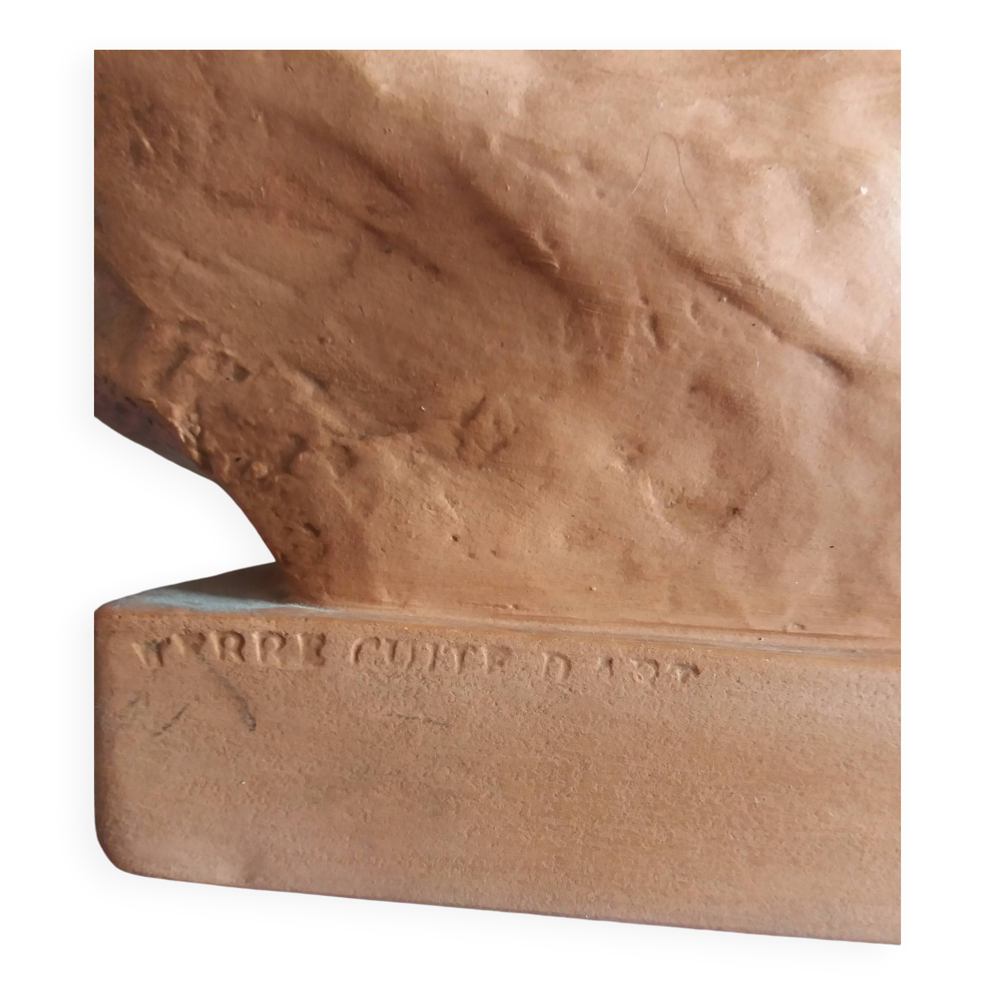 Mermoz terracotta bust R. Pollin