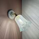 Vintage tulip wall lamp in white and blue frosted glass