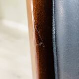 Black leather rocking Chesterfield armchair