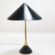 Lampe de bureau ou de table 1950s Cosack Cobra noire en laiton milieu du siècle, style Stilnovo