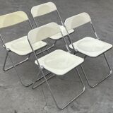 Plia lucite folding chairs Giancarlo Piretti for Castelli set of four