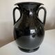 Neo-classical urn vase in black Biot glazed earth 1960