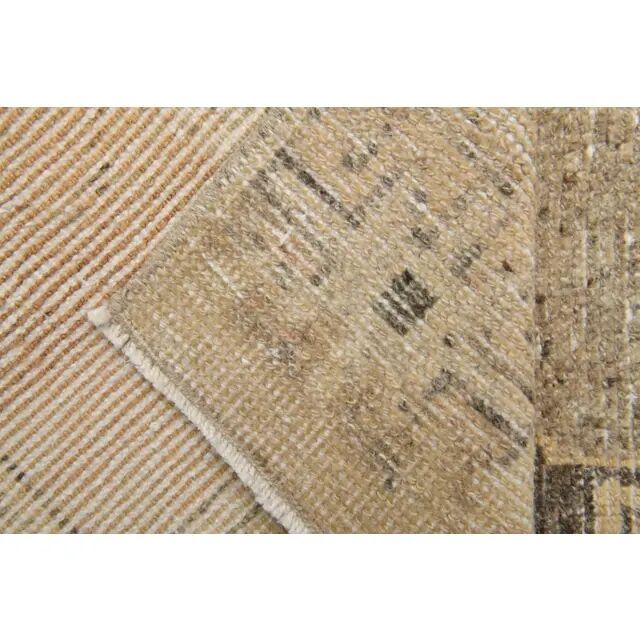 1970s Turkish Hand-Knotted Wool Cotton White Runner Rug 120X314