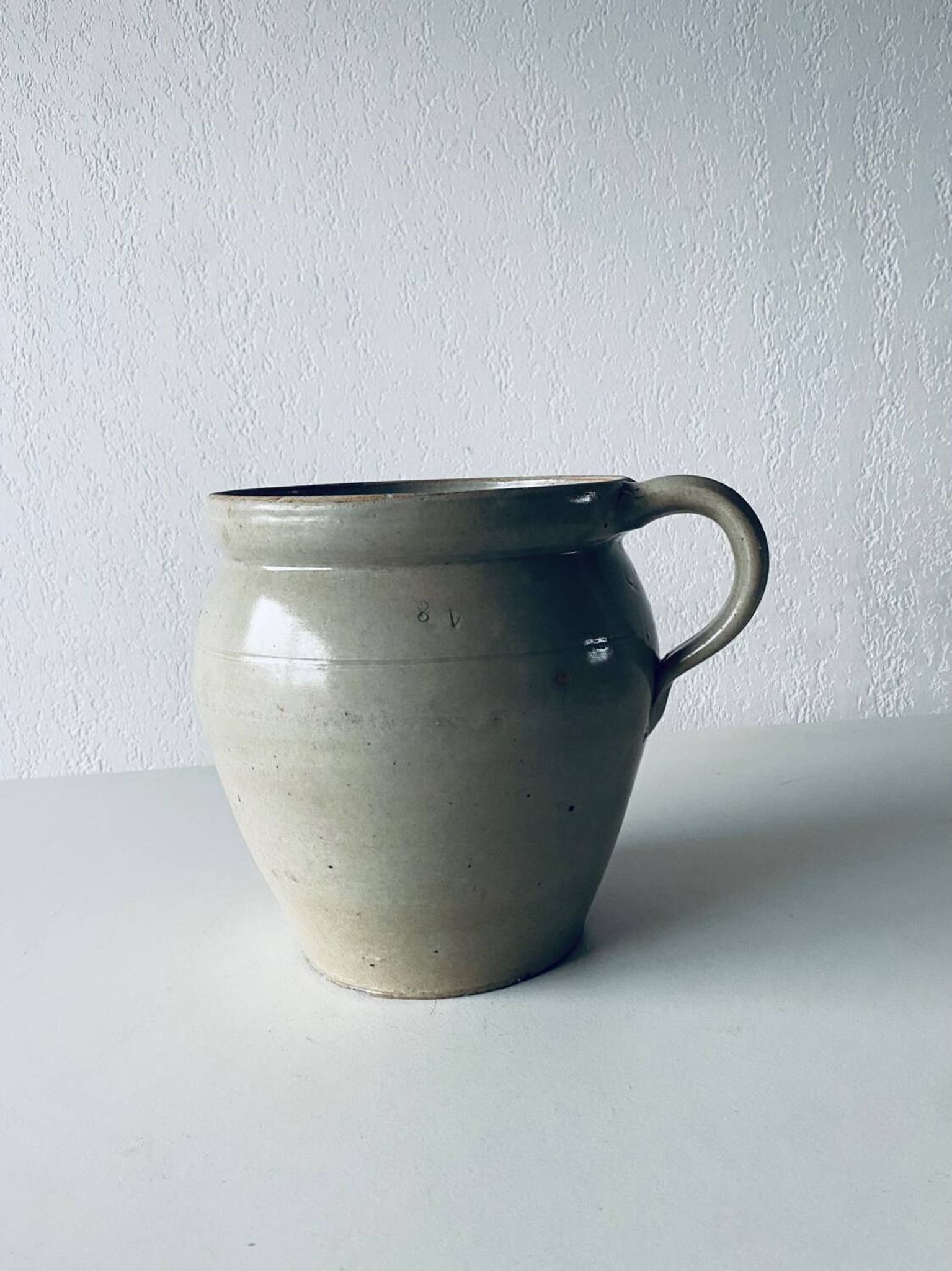 Antique glazed terracotta jug