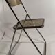 stainless steel and smoked plastic folding chair 70s style