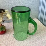 Green blown glass decanter