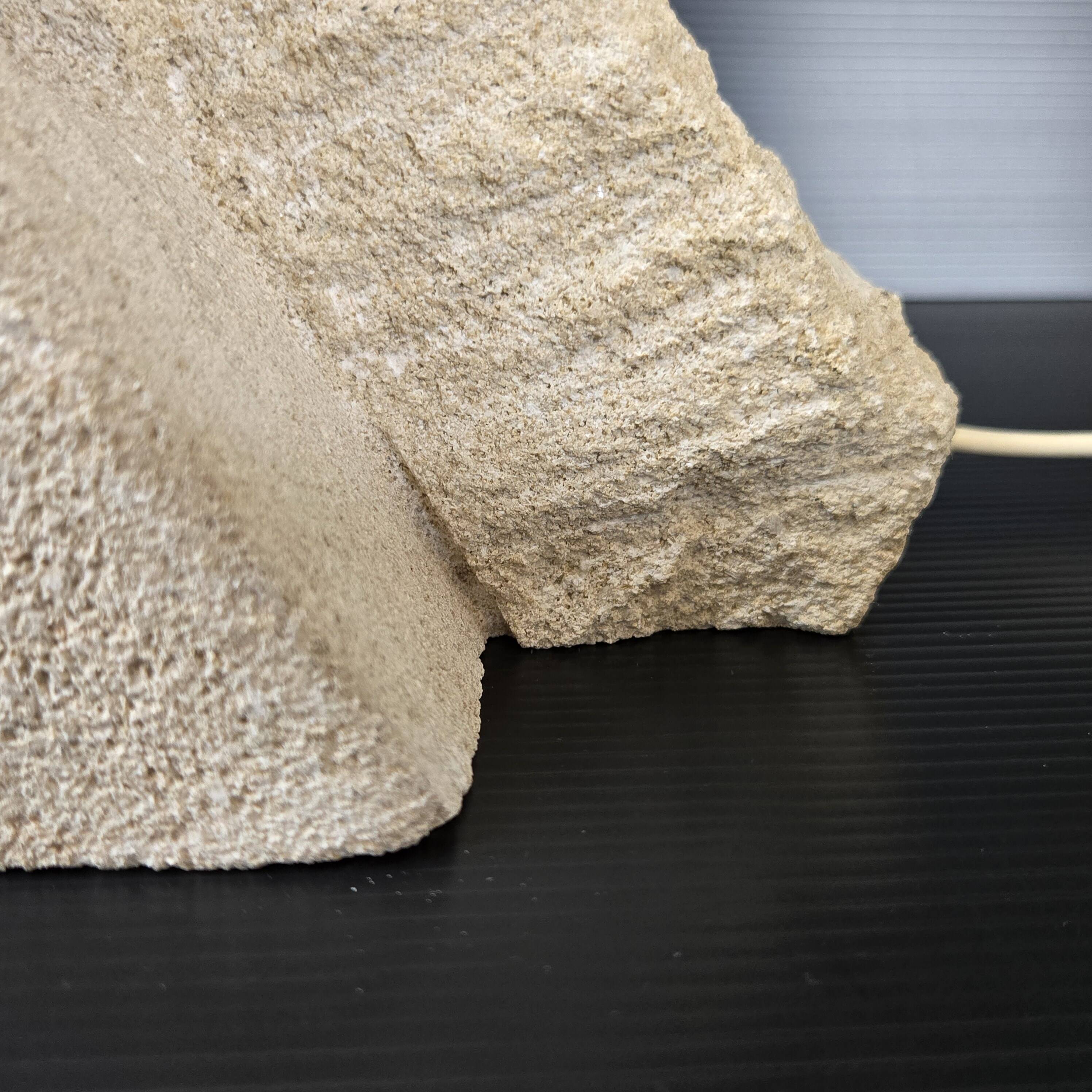 Vintage stone pyramid lamp 1970