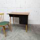 Baumann desk and chair, 1960s, Formica, wood and black, green seat