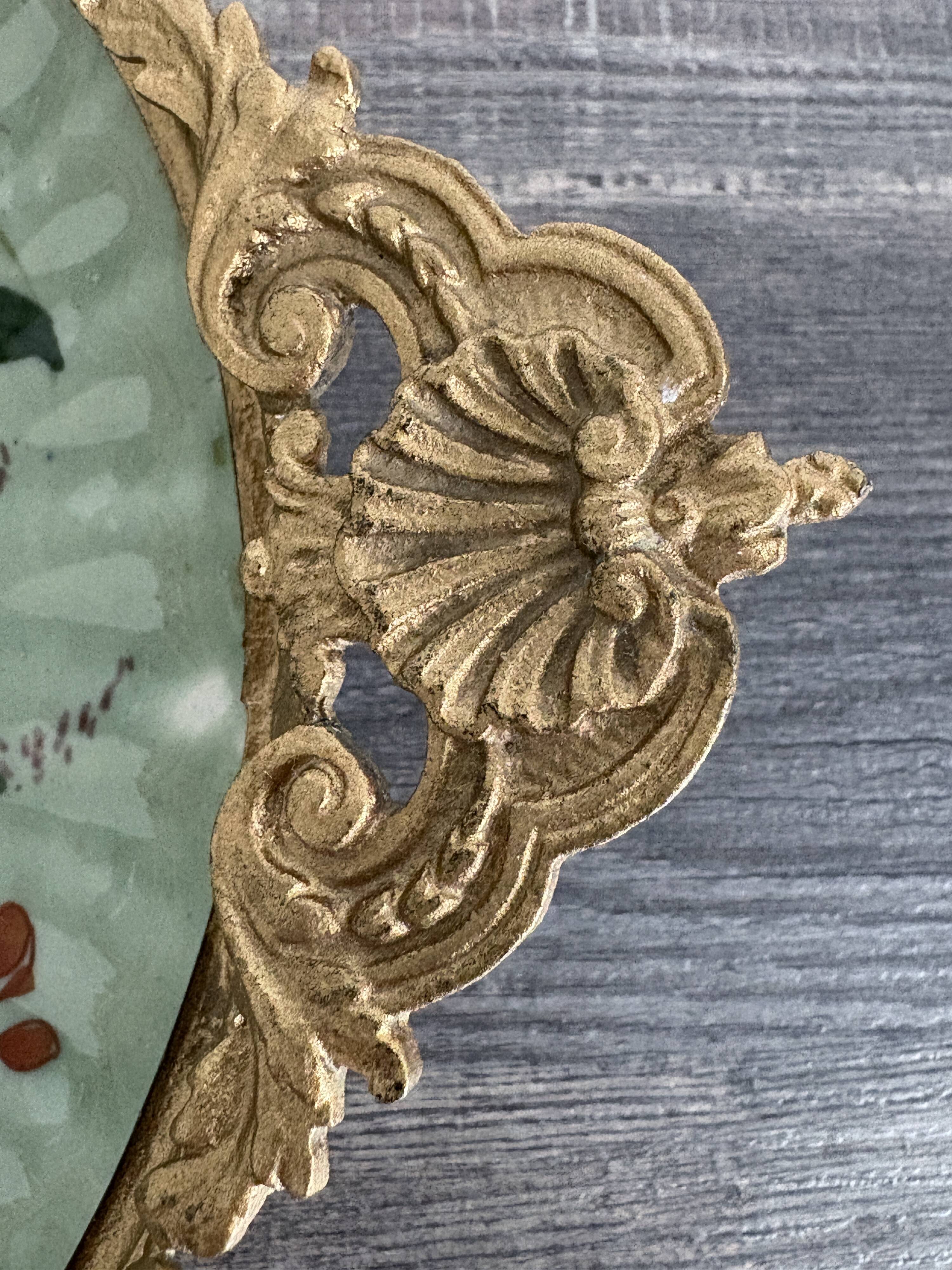 Antique celadon porcelain bowl mounted in gilded bronze, 19th century.