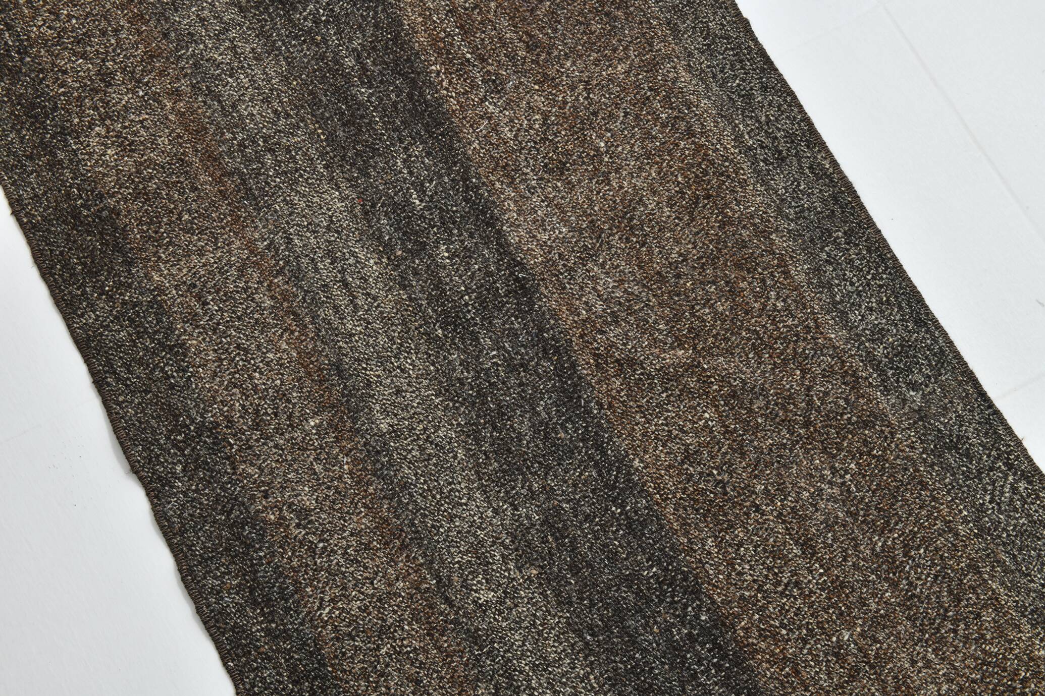 2x7 Short Brown Vintage Kilim Runner Rug, Kitchen Runner Rug, 72x230Cm