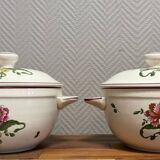 Old Saint Amand: pair of soup tureens or broth tureens from the late 19th century