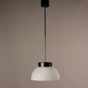 Vintage aluminium and glass pendant light, Italy, 1970s.