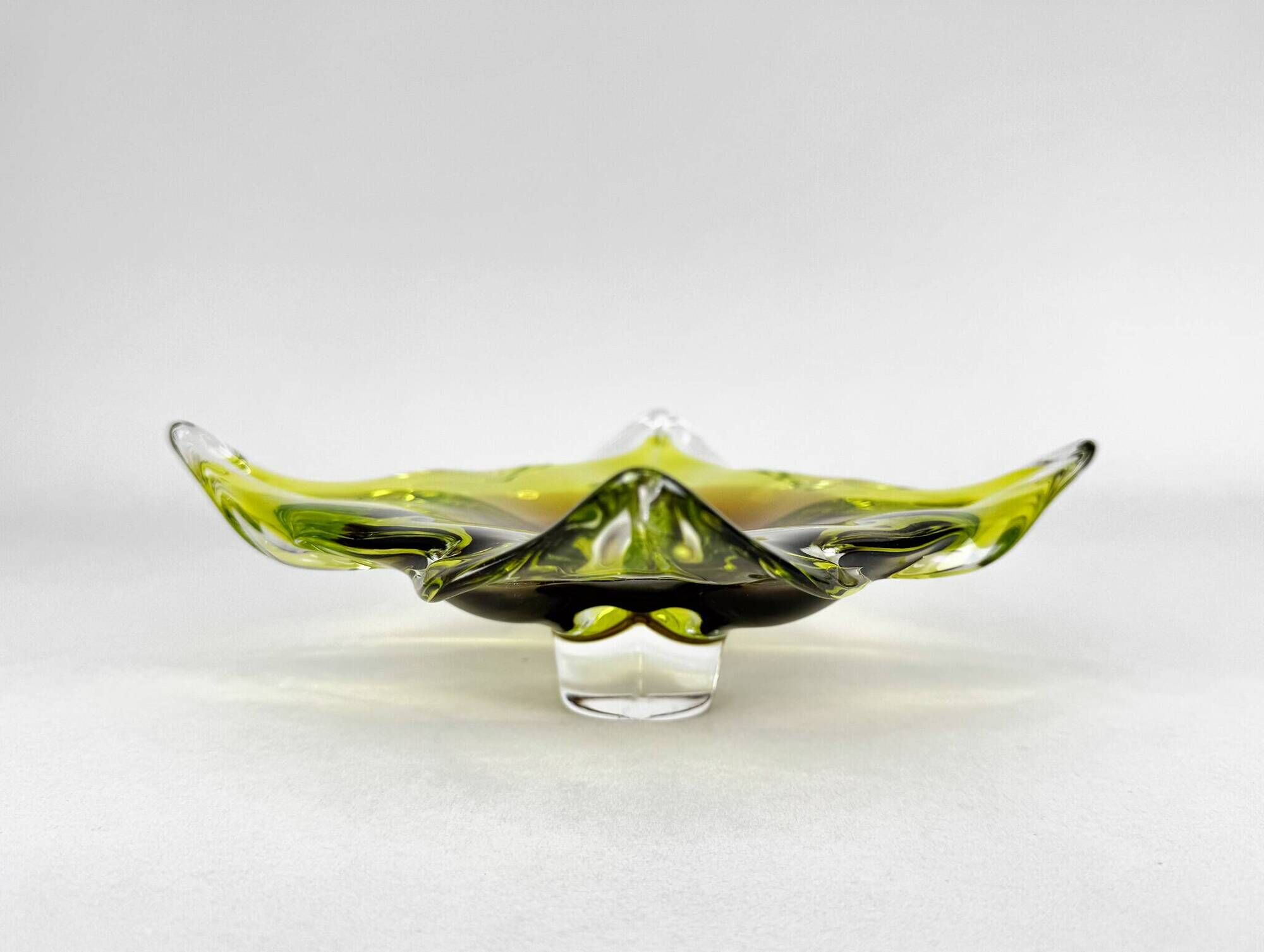 Art Glass Bowl by designer Josef Hospodka for Chribska Glassworks, 1960's