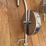 Large pair of Sciolari seventies wall sconces in chrome metal.