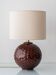 Large Ceramic Ball Table Lamp, Botanical Relief, Spain, circa 1960s
