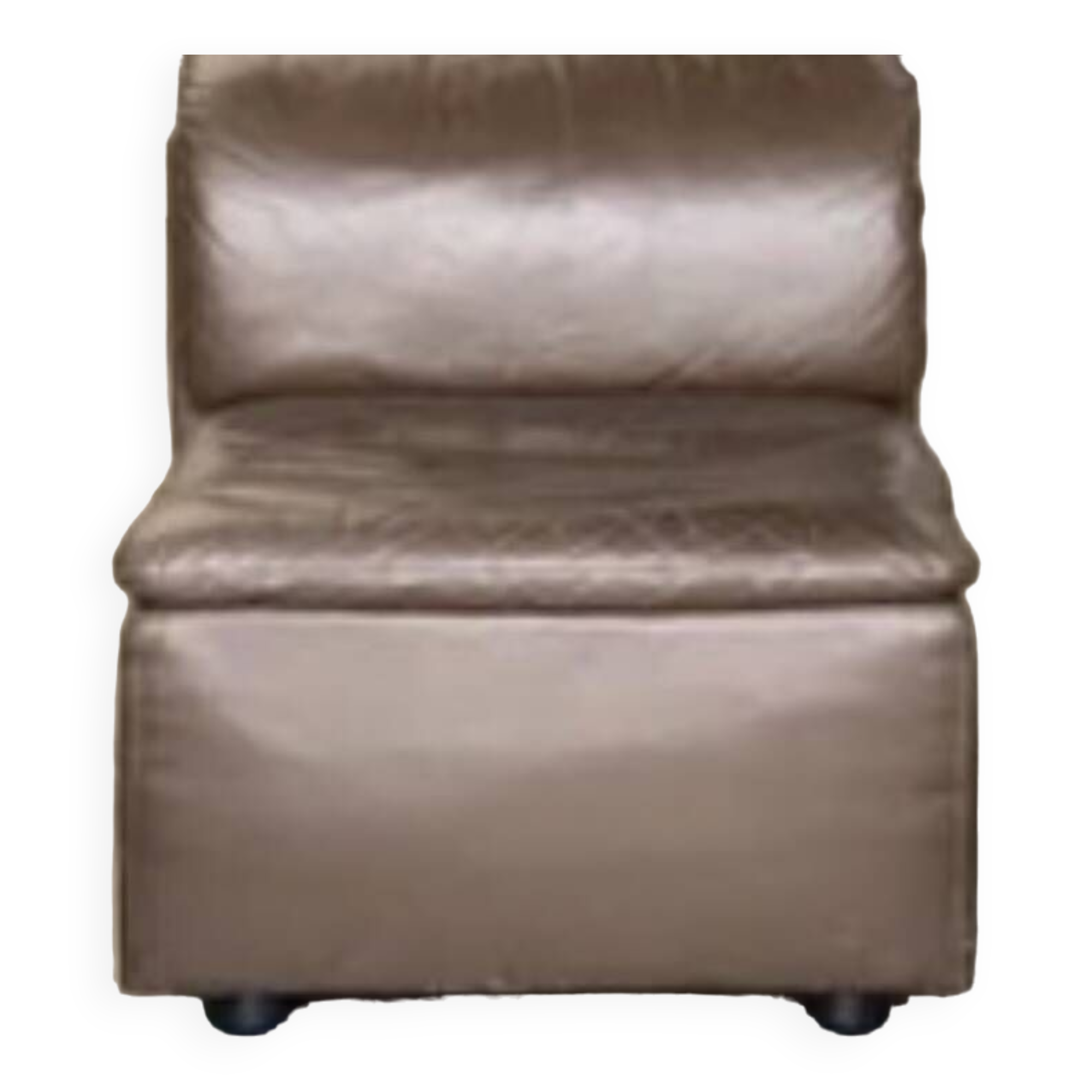 Vintage Scandinavian armchair in iridescent bronze leather, Ligne Roset chair.