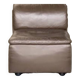 Vintage Scandinavian armchair in iridescent bronze leather, Ligne Roset chair.