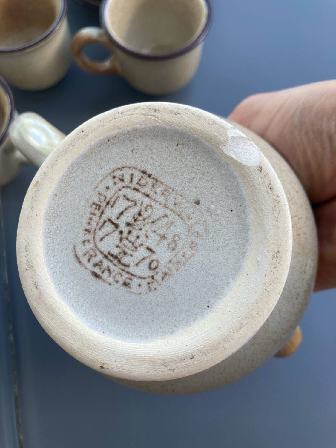 Niderviller stoneware coffee cups