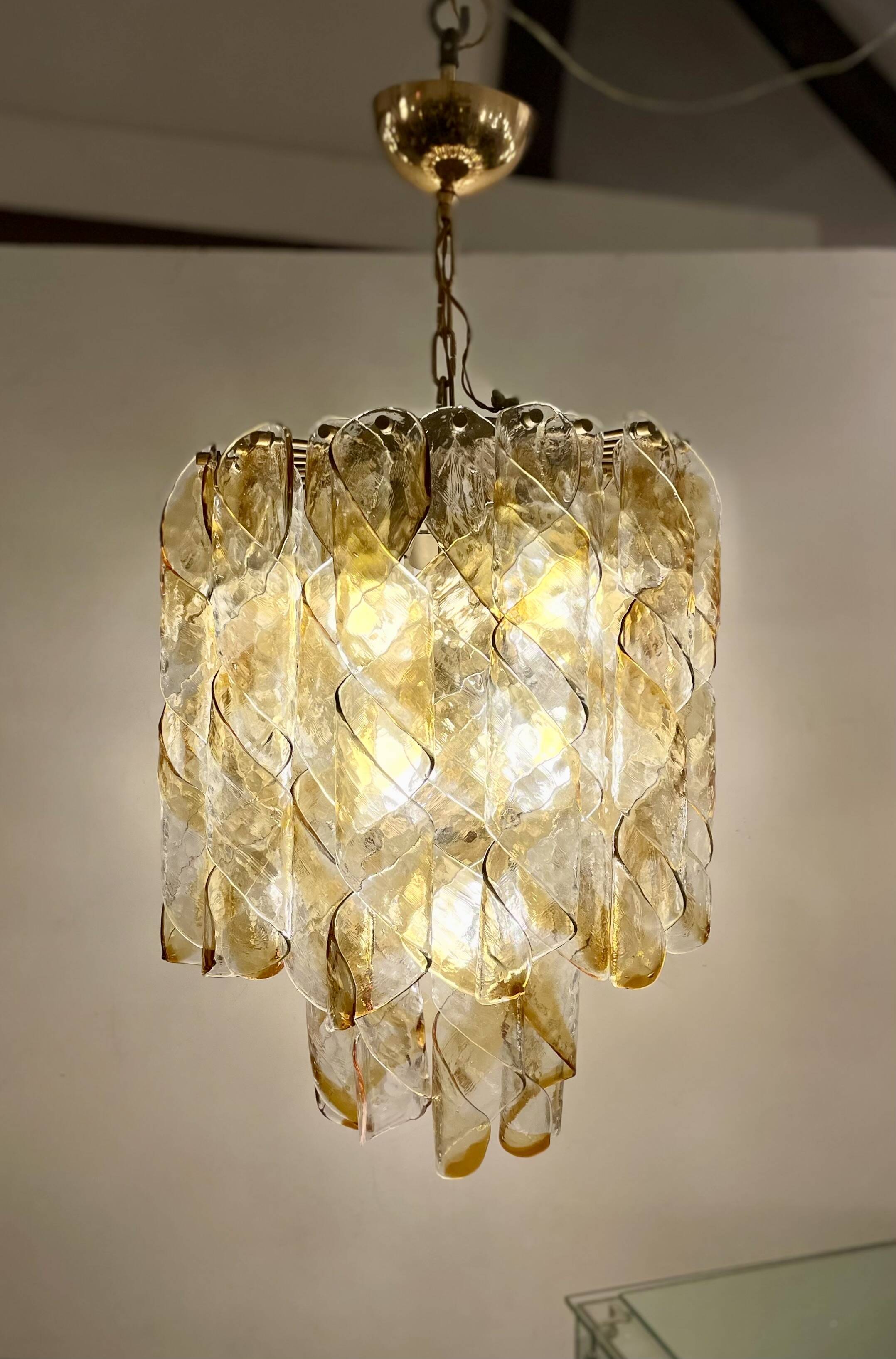 Torciglioni, Hanging Light by Mazzega, 1970s