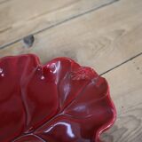 Red/burgundy ceramic leaf pocket emptier with gold trim Verceram