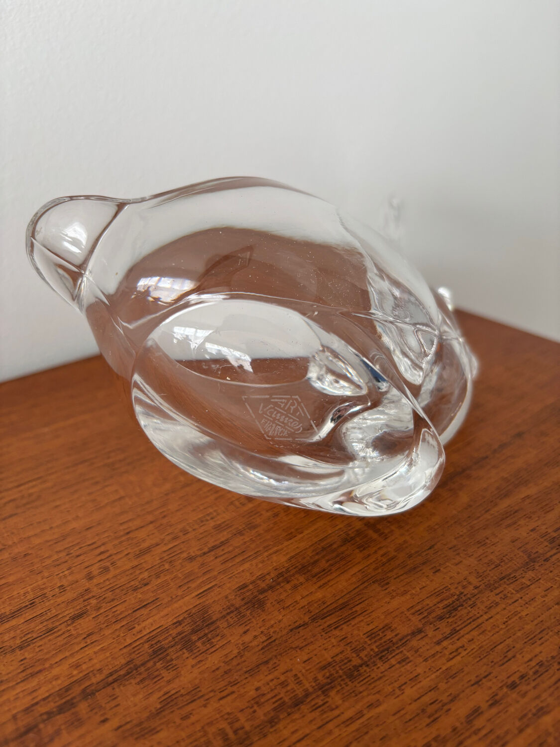 Rabbit crystal catchall from Vannes – vintage crystal figurine –