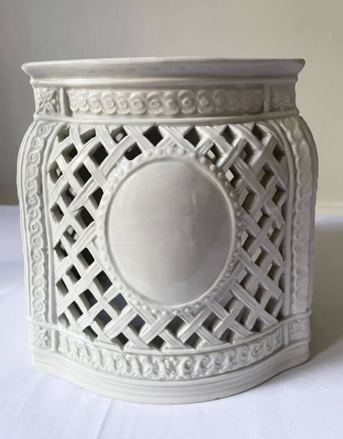 Openwork planter in Italian earthenware