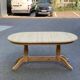 Table à manger de ferme extensible rénovée en bois brut XXème 160cm